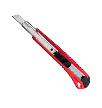 Нож канцелярский 9 мм с фиксатором и металлическими направляющими