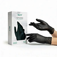 Перчатки виниловые «SAF&TY Vinyl» (XL), цвет Черный, 50 пар