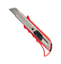 Нож канцелярский 18 мм с фиксатором и металлическими направляющими