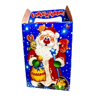 КОРОБКА для новогоднего подарка картонная 140х80х195/235 "Мешок Подарков" на 1кг