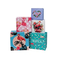 Подарочные коробки из картона "Фламинго" (комплект 5 шт.)