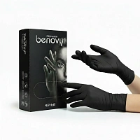 Перчатки нитриловые «BENOVY Nitrile TrueColor» (M), цвет Черный, 50 пар