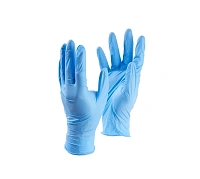 Перчатки смотровые нитриловые неопудренные (S), цвет Голубой