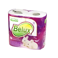 Туалетная бумага «Belux», 3 сл., 4 рулона