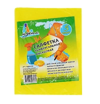 Салфетка 30х36 см универсальная "Идеал", вискоза (желтая; 5 шт/уп)