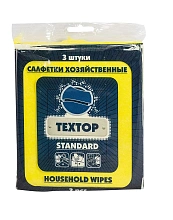 Салфетка 30х35 см "Текстоп Стандарт", вискозная (желтая; 3 шт/уп)