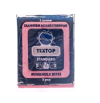 Салфетка 30х35 см Текстоп Стандарт, вискозная (розовая; 3 шт/уп)