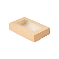 Контейнер бумажный "на вынос" 200х120х40 мм с окном, 1000 мл, цвет крафт