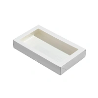 Контейнер бумажный "на вынос" 260х150х40 мм с окном, 1450 мл, цвет белый