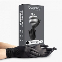 Перчатки нитриловые «BENOVY Nitrile Chlorinated» (L), цвет Черный
