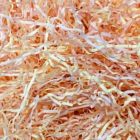 Наполнитель бумажный гофрированный 2 мм, микс роз.фламинго+кремовый (50 грамм, без расфасовки)