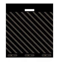 Пакет с вырубной усиленной ручкой 60х69 см (40мкм) "Полоски мелкие" (25шт/уп)