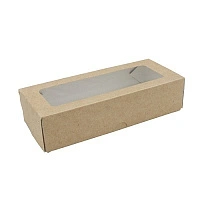 Контейнер бумажный "на вынос" 170х70х40 мм с окном,  500 мл, цвет крафт